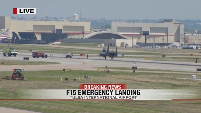 Military Jet Makes Emergency Landing At Tulsa International Airport