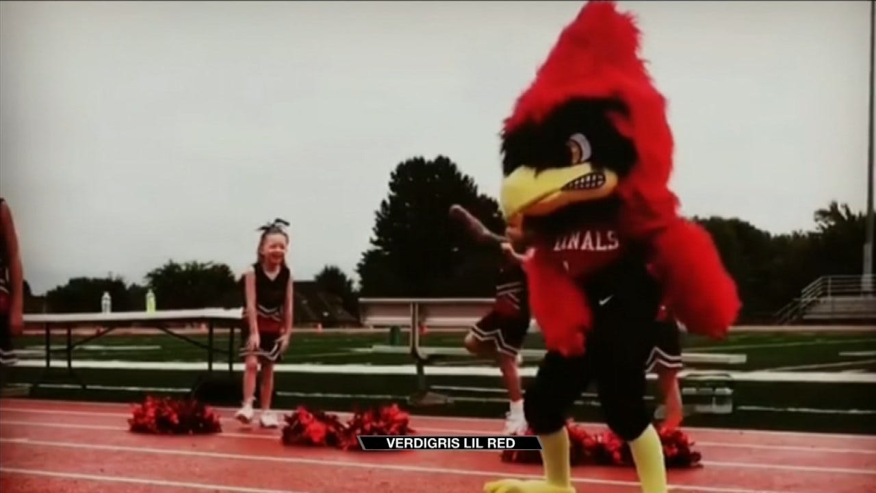 Verdigris First Grader Performs As Football Mascot
