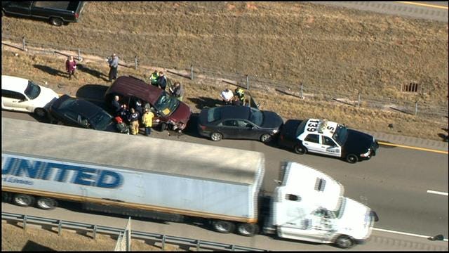 Multiple Car Pileup Involving Police Officer In SW OKC