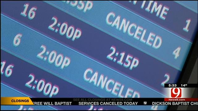 Winter Blast Freezes Flights In And Out Of OKC