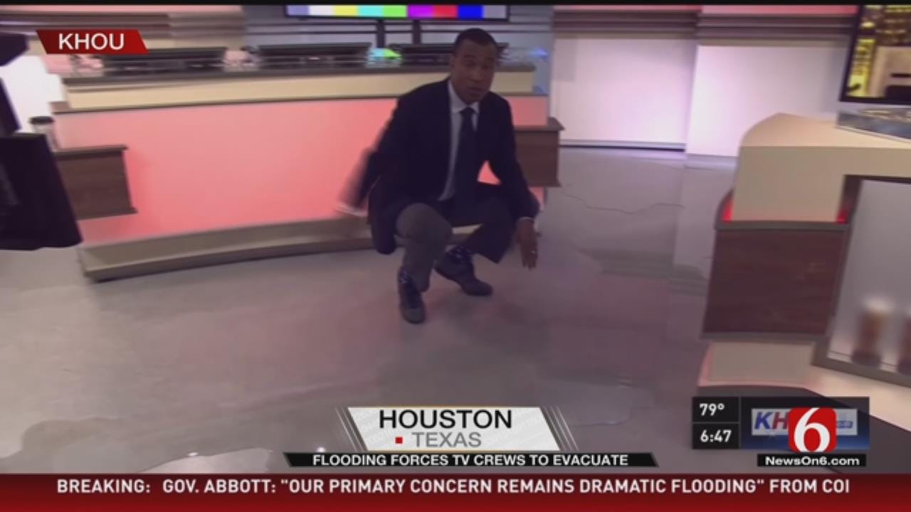 Houston TV Station Floods In Middle Of Storm Coverage