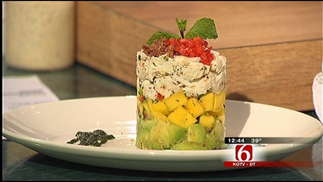 Waterfront Grill's Crab Mango and Avocado Stack With Newport Beach Salad