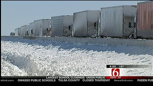 Stranded Truck Drivers On I-44 Wait For Help