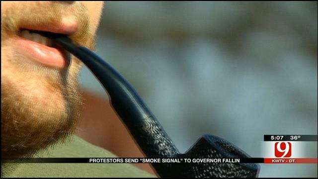 Protesters At Capitol Send 'Smoke Signal' To Governor Fallin