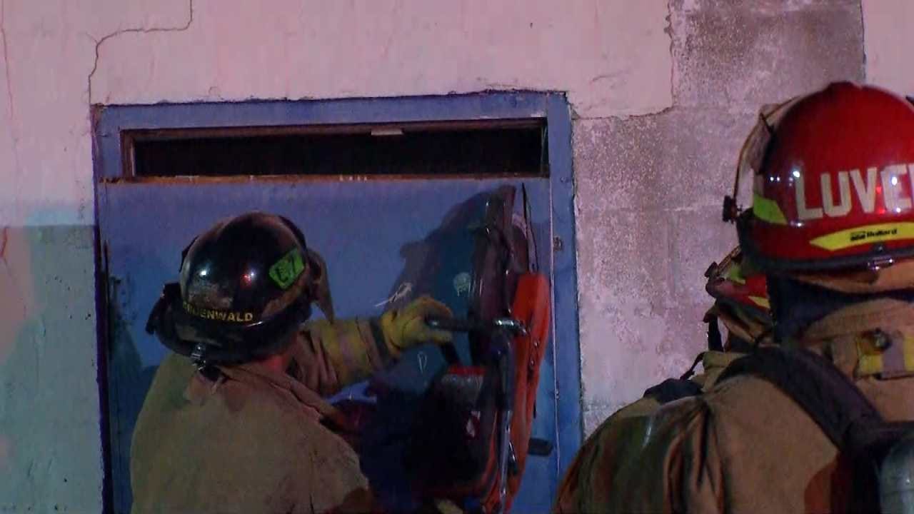 WEB EXTRA: Tulsa Firefighters Cut Their Way Into Restaurant