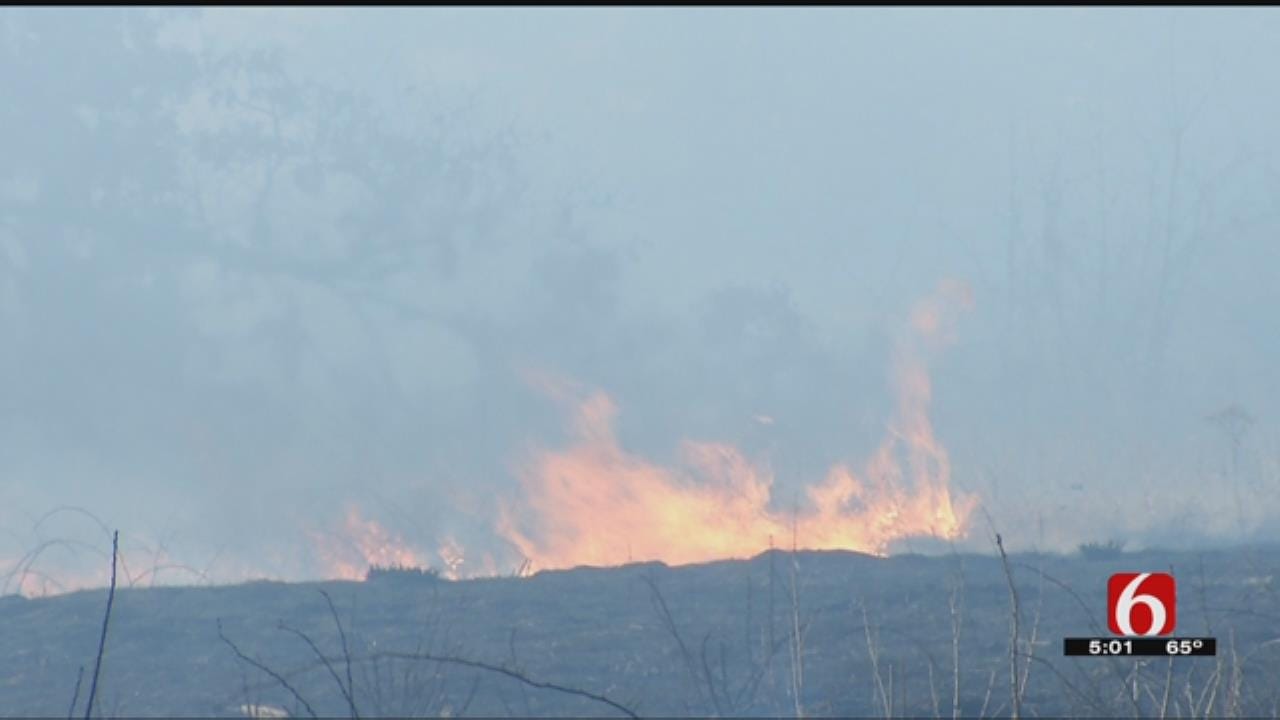 Firefighters Battle Grass Fires Across Oklahoma