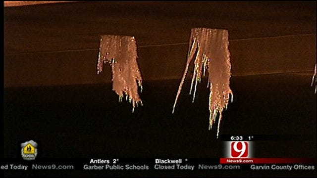 Icicles Endanger Traffic On Interstate 235