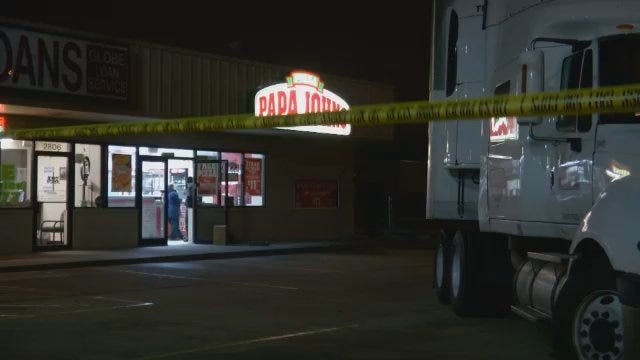 WEB EXTRA: Tulsa Police Investigate Homicide At Papa John's Pizza
