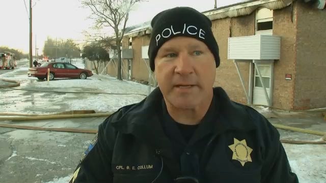 WEB EXTRA: Tulsa Police Cpl. Brian Collum Talks About Helping Apartment Residents At Fire Scene