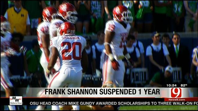 Shannon Suspended One Year By OU