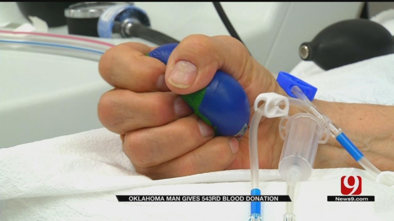 Oklahoma Man Gives 543rd Blood Donation