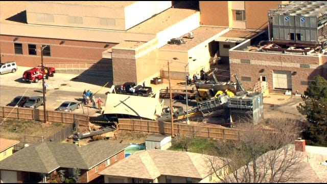 Crane Collapses At Deaconess Hospital