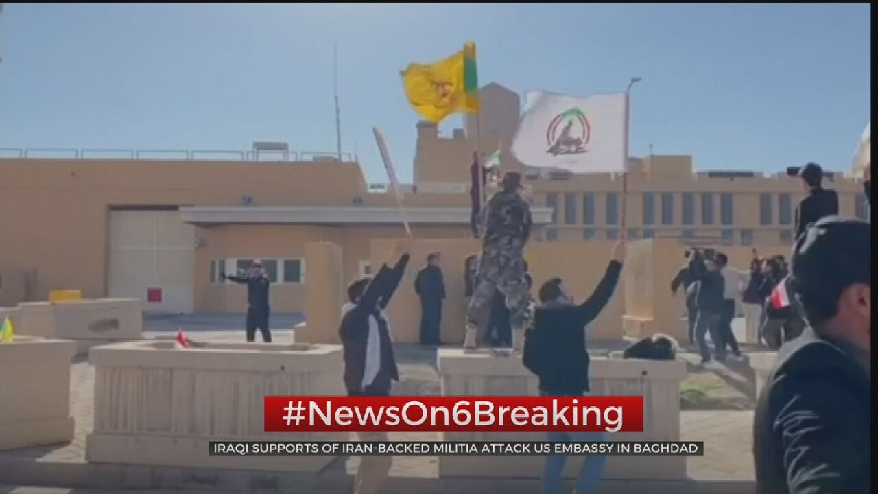 Iraqi Supporters Of Iran-Backed Militia Attack U.S. Embassy