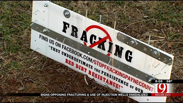Anti-Fracking Signs Vandalized In Payne County