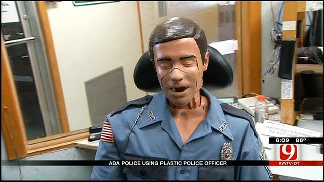 Ada Police Using Plastic Police Officer To Warn Drivers