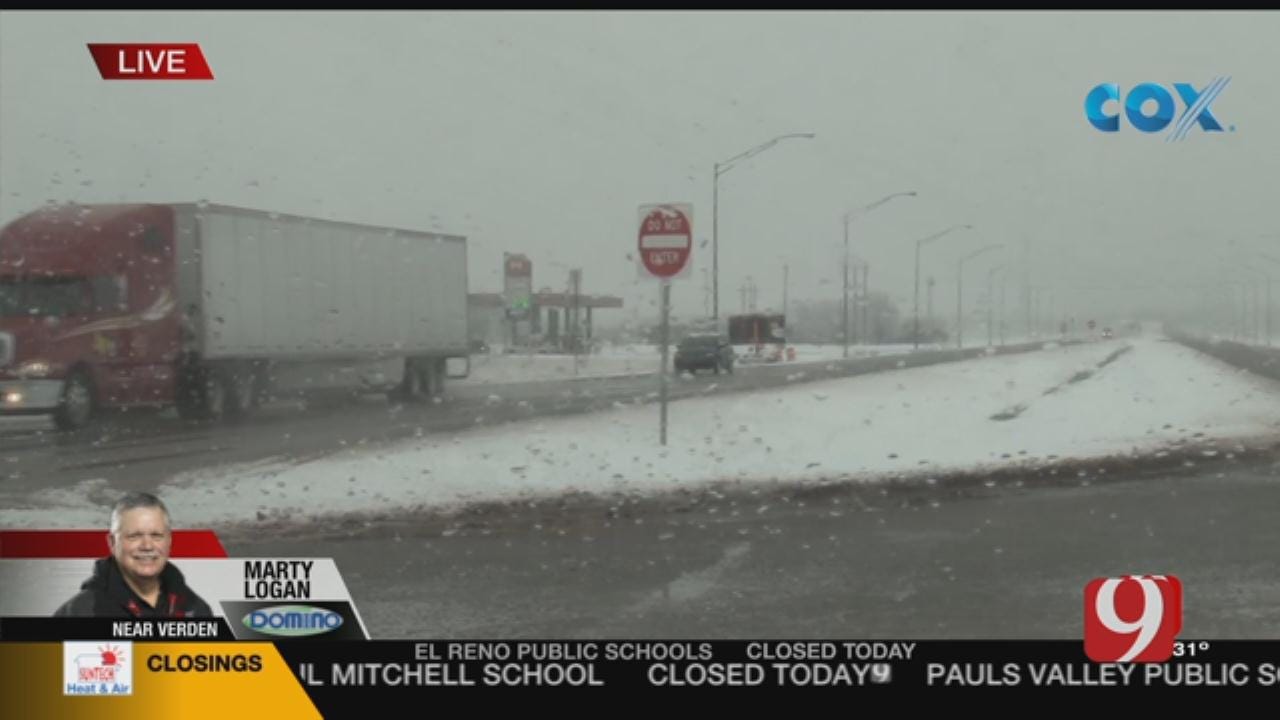 Oklahoma Road Conditions: Marty Logan Reports From Grady County (Verden)