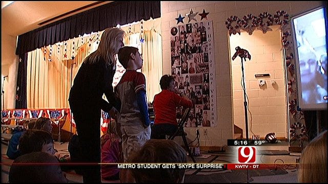 Soldier Surprises Son With Skype Call At OKC Elementary School