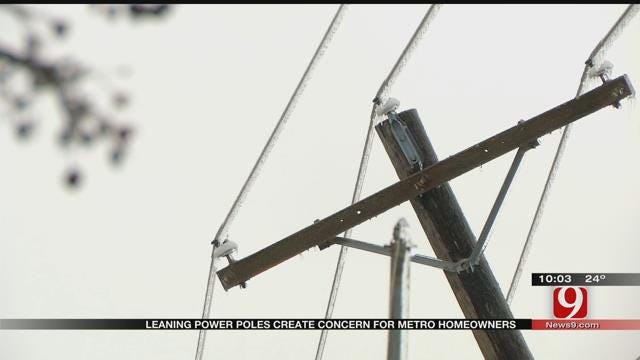 Leaning Power Poles Create Concern For Metro Homeowners