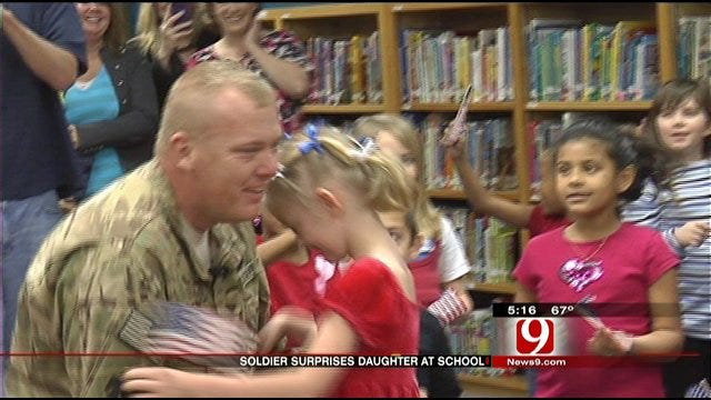 Soldier Returns From Afghanistan, Surprises Daughter At MWC Elementary