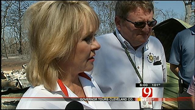 Governor Surveys Wildfire Damage In Cleveland County