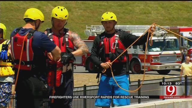Firefighters Use OKC Rapids For Water Rescue Training