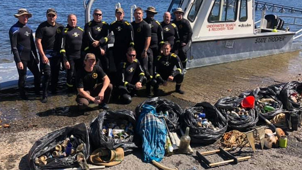 OHP Dive Team Recovers Nearly 200 Pounds Of Trash From Party Cove At Lake Tenkiller
