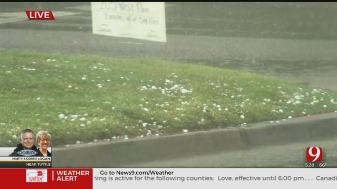 WATCH: Marty Logan Tracks Hail Along Highway 37 In Moore