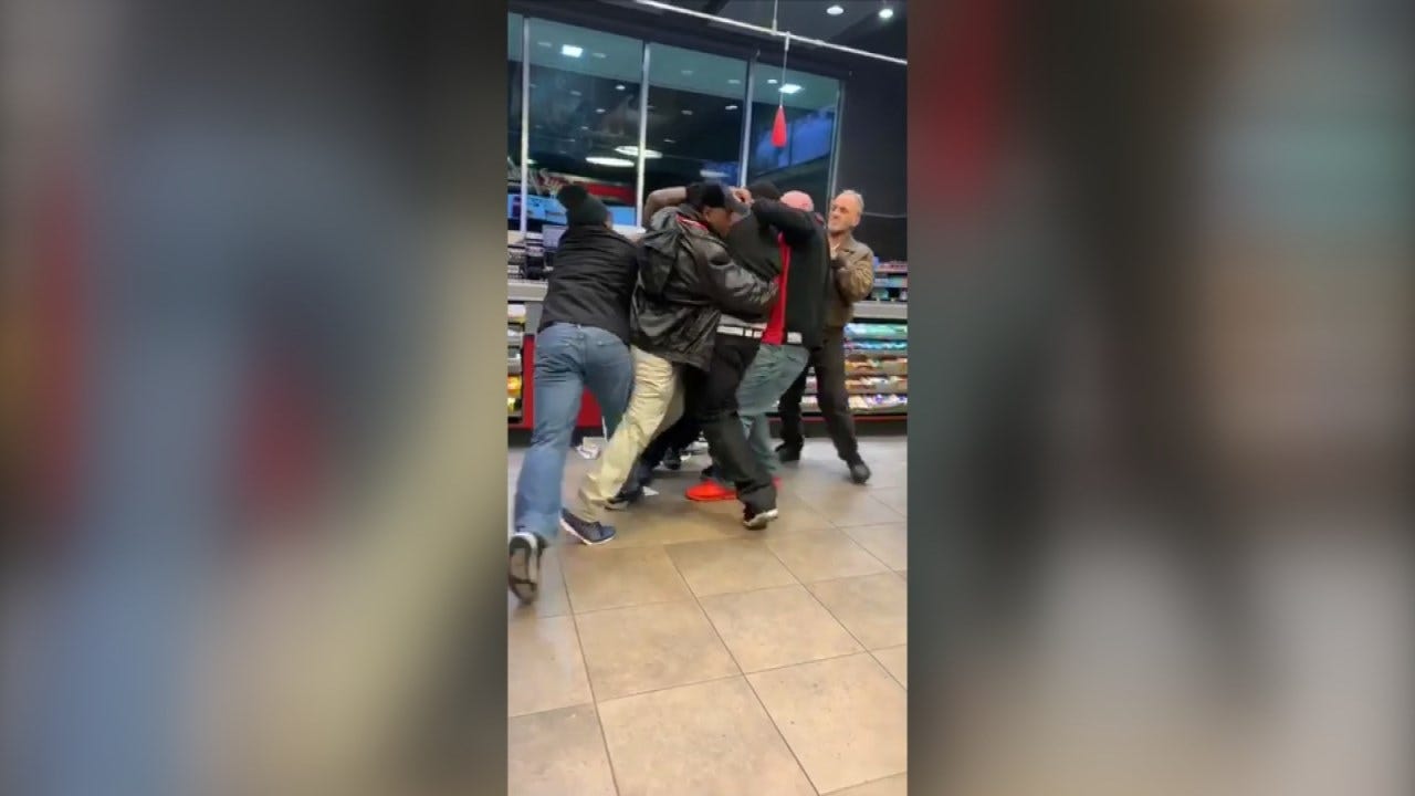 Fight Involving QT Security Guard Caught On Tape