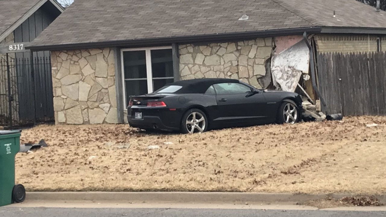 Suspect Arrested After Crashing Car Into NW OKC Home, Attempting To Hide From Police