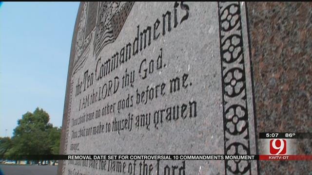 Removal Date Set For Ten Commandments Monument