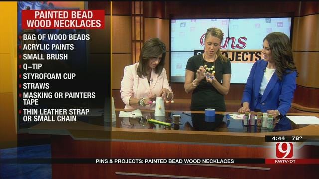 Pins & Projects: Painted Bead Wood Necklaces