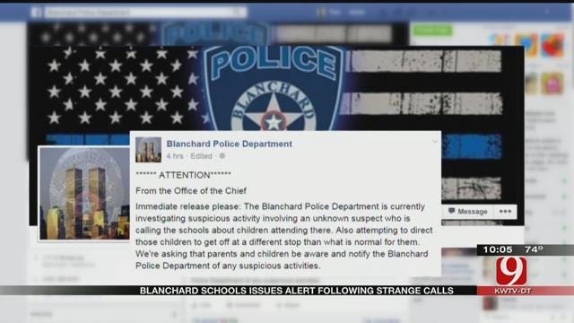 Blanchard Schools Issues Alert Following Strange Calls