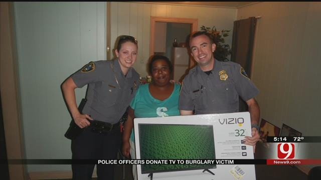 OKC Police Officers Chip In To Buy Burglary Victim A New TV