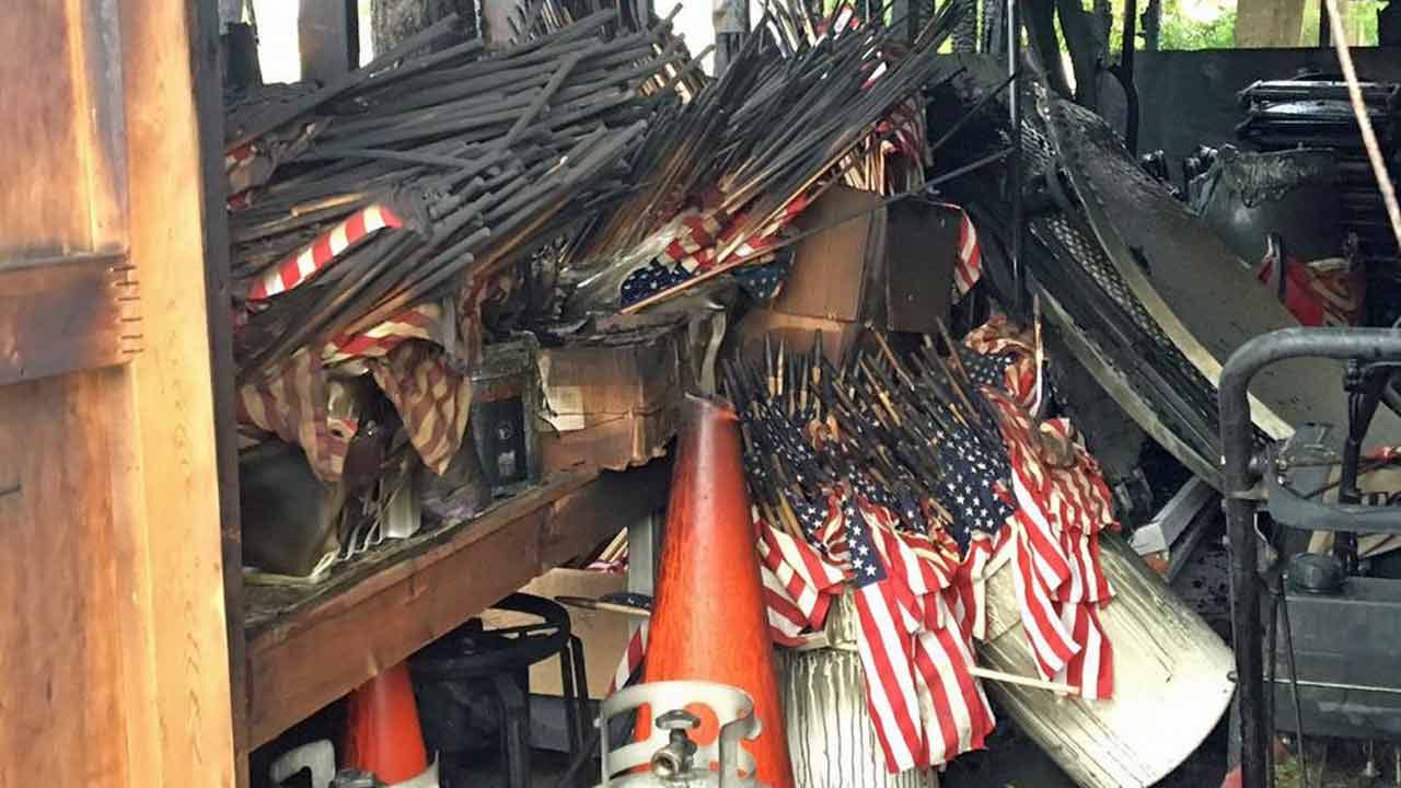 Hundreds Of American Flags Destroyed In Tulsa Fire