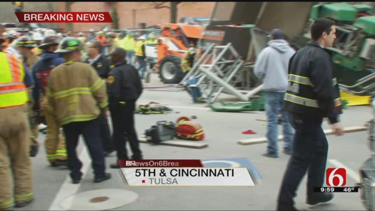 WATCH: 4 Hurt When Scaffolding Collapses In Downtown Tulsa