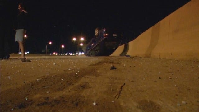WEB EXTRA: Rollover Crash On Interstate 44 In Tulsa