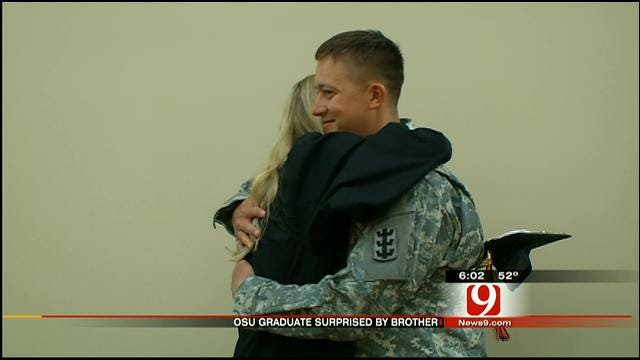 Soldier Brother Surprises Sister At OSU Graduation