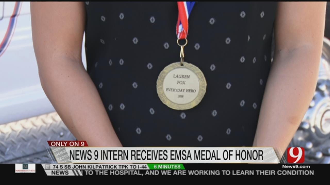 EMSA Gives Medal Of Honor To News 9 Intern For Saving Child's Life