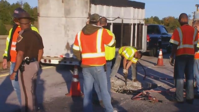 WEB EXTRA: ODOT Crews Repair Crumbling Tulsa Bridge
