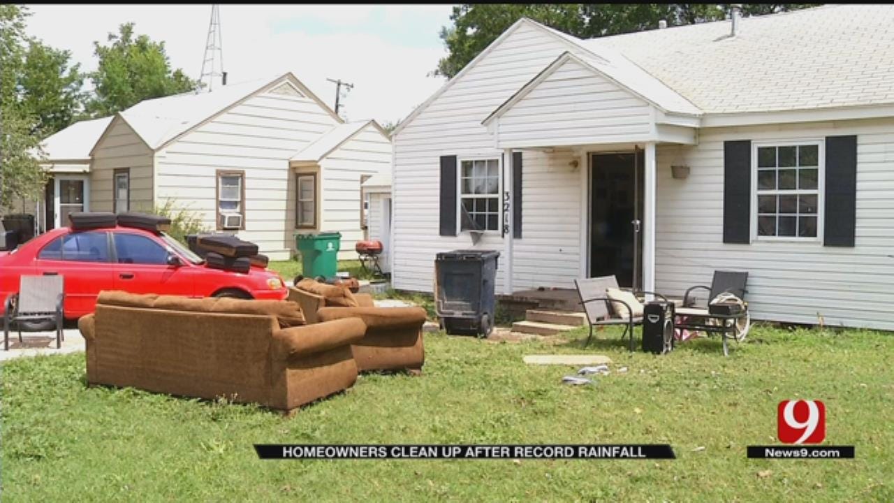 Residents Cleaning Up After Record Rainfall, Flood Damage In SW OKC