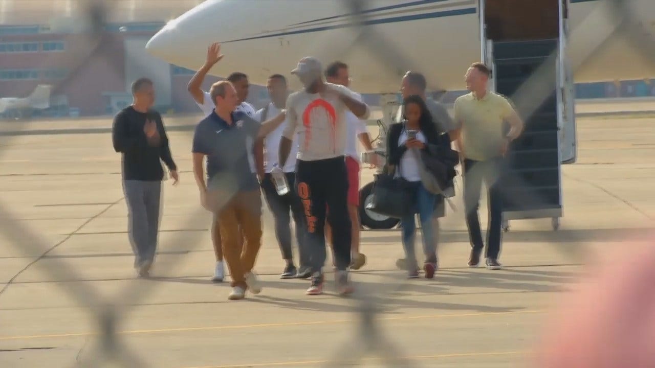WEB EXTRA: Video Of Carmelo Anthony Arriving In OKC