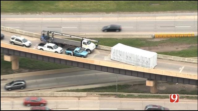 WEB EXTRA: SkyNews9 Flies Over Another Semi Crash At I-40, I-44 Junction