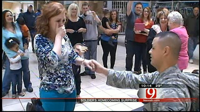Returning Tinker Airman Proposes To Girlfriend