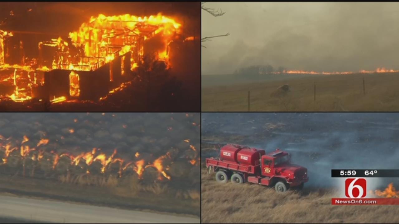 Wildfires Rage Across Oklahoma In Strong Winds