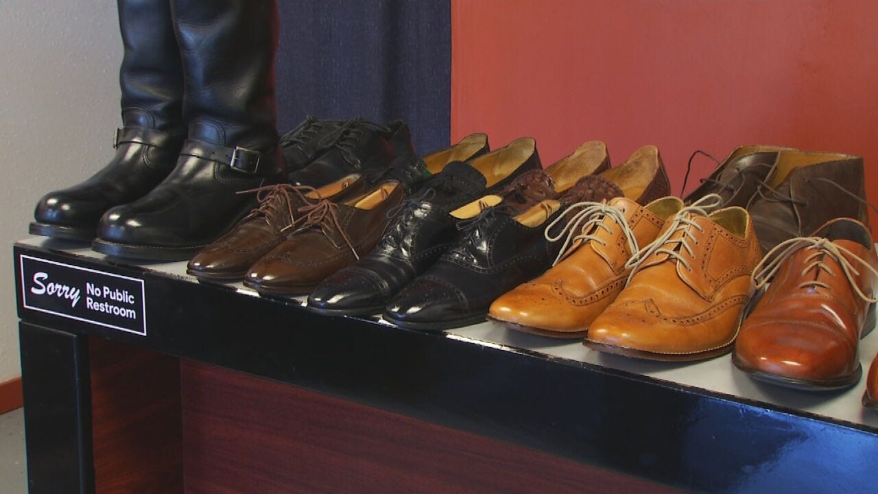 Longtime Tulsa Airport Shoeshiner Has New Business On East Admiral