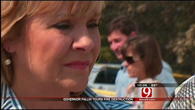 Governor Fallin Tours Fire Damage