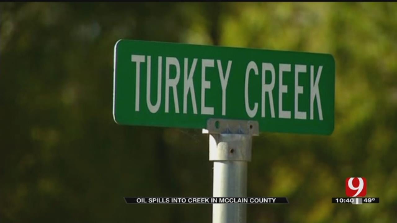 Officials Respond To Oil Leak In Turkey Creek