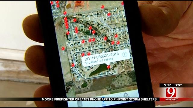 Moore Firefighter Develops Storm Shelter Location App