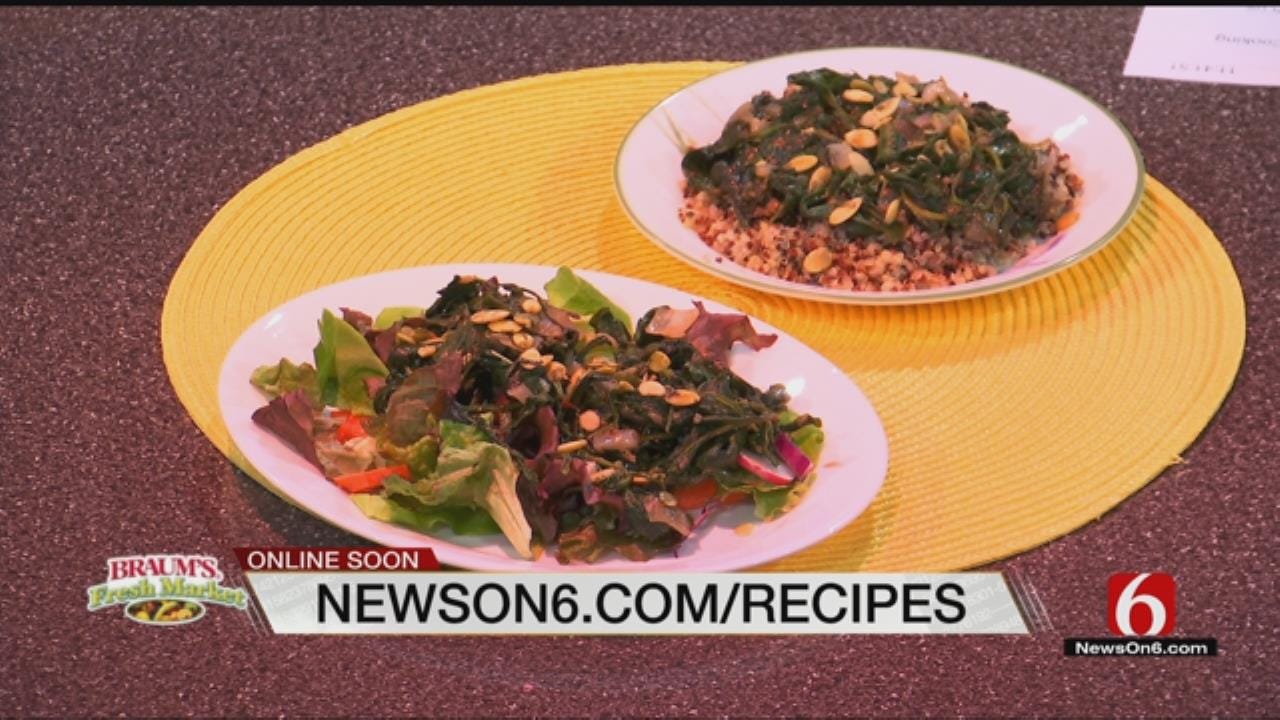 Sauteed Super Greens With Sprouted Pumpkin Seeds