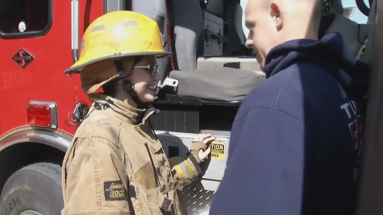 WEB EXTRA: Sawyer Buccy Tries Her Hand At Fighting Fires